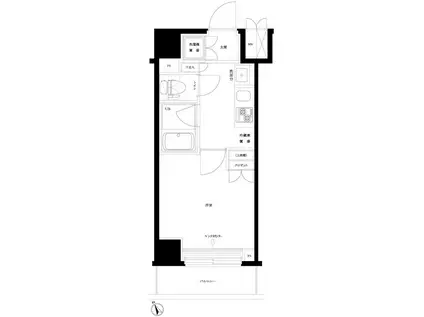 ルーブル高津(1K/2階)の間取り写真