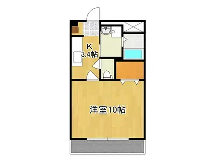 メゾンヴェルデュール(1K/1階)の間取り写真