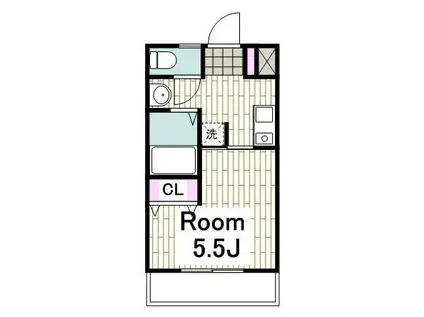 クレール六浦東(1K/2階)の間取り写真