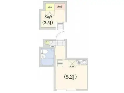 オアシス沼袋(ワンルーム/1階)の間取り写真