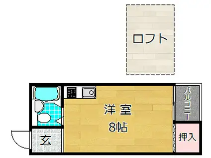 山本ハイツ(ワンルーム/1階)の間取り写真