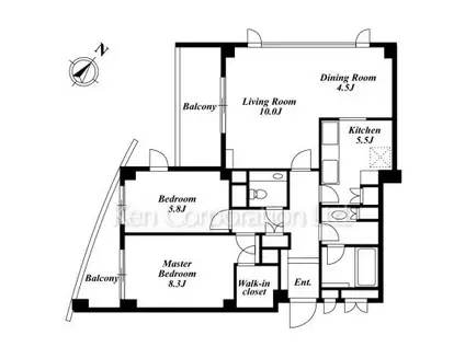 クリスティ大山(2LDK/1階)の間取り写真