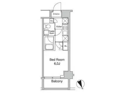 プラウドフラット蒲田II(1K/4階)の間取り写真