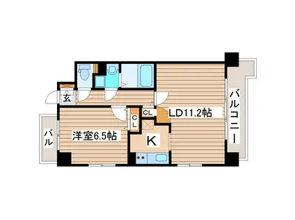サンヴァーリオ新田駅前I(1LDK/7階)の間取り写真