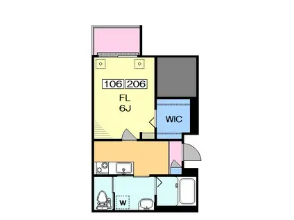 プレジール ウエスト(1K/1階)の間取り写真