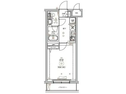 RELUXIA綾瀬II(1K/3階)の間取り写真