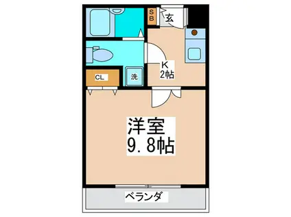 キリンハイツ(1K/2階)の間取り写真