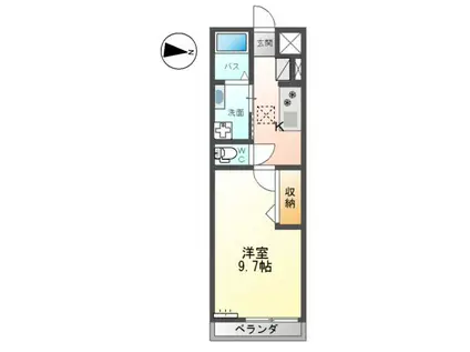 オルセー(1K/1階)の間取り写真