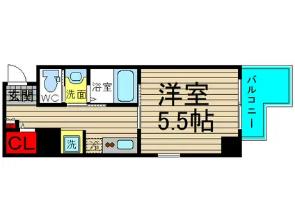 アルバス(1K/8階)の間取り写真