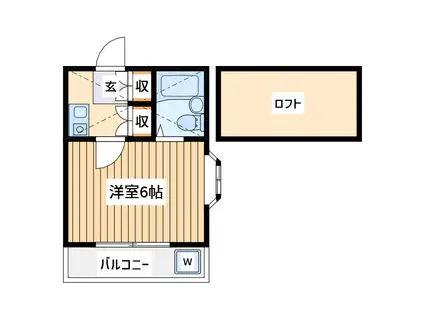 パークサイド岸根(1K/2階)の間取り写真