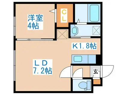 スペランツァ琴似(1LDK/3階)の間取り写真