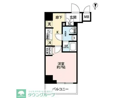 プレール・ドゥーク両国III(1K/8階)の間取り写真