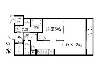 ファインクレスト入谷(1LDK/1階)の間取り写真