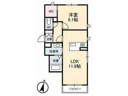 シャーメゾン 雅(1LDK/2階)の間取り写真