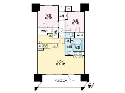 レーベン葵常磐町CAPITALTOWER(2LDK/8階)の間取り写真