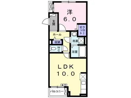 ペスカドーレ(1LDK/2階)の間取り写真