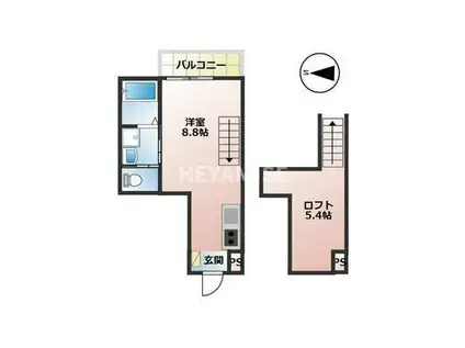 エイジス石神(ワンルーム/3階)の間取り写真