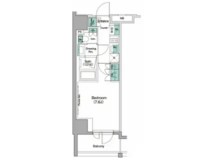 ザ・パークハビオ木場(1K/15階)の間取り写真