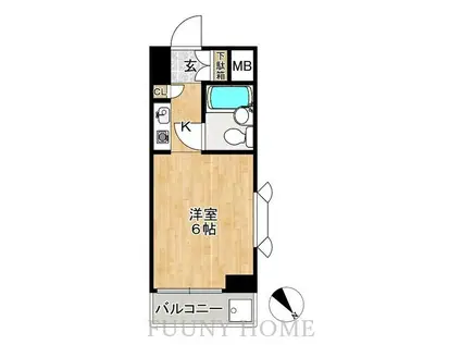 マートルコート中目黒(ワンルーム/9階)の間取り写真