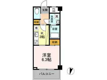 MOE MUSASHIKOSUGI(1K/4階)の間取り写真