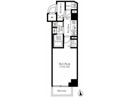 クレアティフ文京江戸川橋(1K/3階)の間取り写真