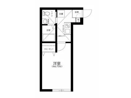 セリシール(1K/1階)の間取り写真