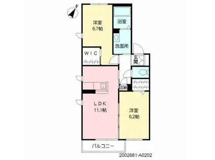 プレミアスヴィラ (2LDK/2階)の間取り写真