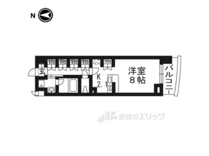 ベラジオ五条堀川(1K/11階)の間取り写真