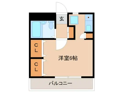 グレイキャッスル(ワンルーム/2階)の間取り写真