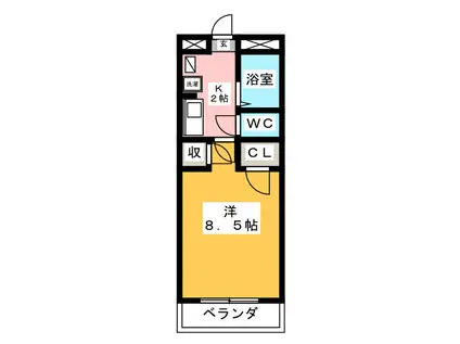 マーブルアーチ(1K/3階)の間取り写真