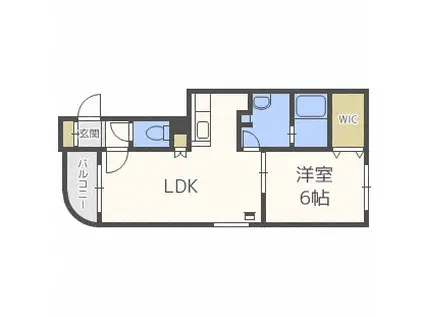 月寒東レストヒルズ(1LDK/1階)の間取り写真