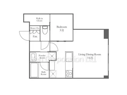 BRILLIA IST TOWER 勝どき(1LDK/27階)の間取り写真