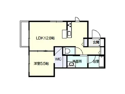 レッドツリー勝田(1LDK/1階)の間取り写真