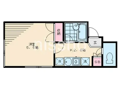 フォルム原(1K/2階)の間取り写真