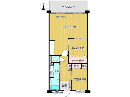 大倉山高層(2LDK/7階)の間取り写真