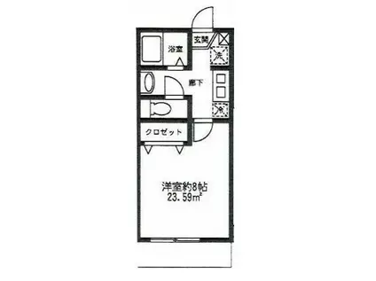 ハイム・ハマキ(1K/1階)の間取り写真