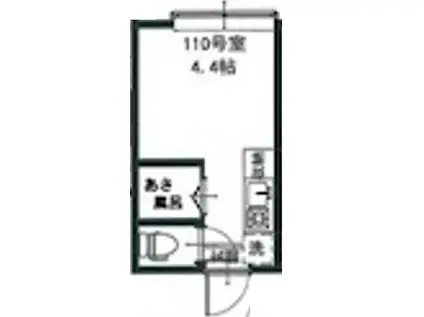 アーバンプレイス高田馬場X(ワンルーム/1階)の間取り写真