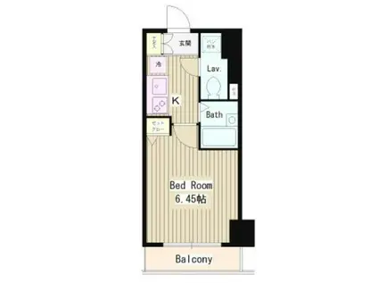 エスコート麻布十番II(ワンルーム/4階)の間取り写真