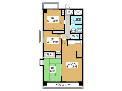 INSURANCE BLDG.V(3SLDK/12階)の間取り写真