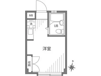 GRAND VALUE 小日向(ワンルーム/1階)の間取り写真