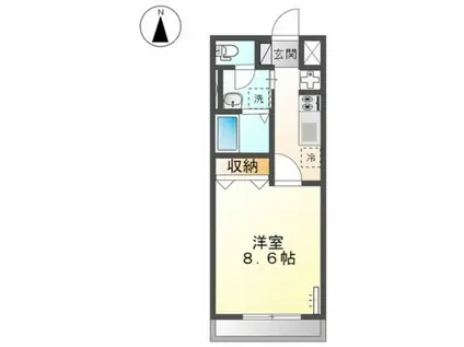 シェルルききょう(1K/2階)の間取り写真