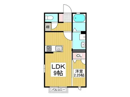 ハイムメゾンLS鎌田(1LDK/2階)の間取り写真