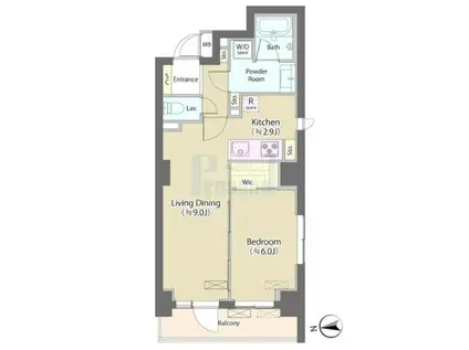 神明公園ハイツ・文京(1LDK/2階)の間取り写真