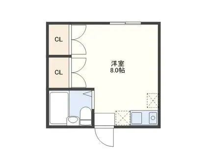 木宮コーポ(ワンルーム/4階)の間取り写真