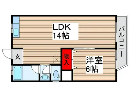 八柱第一京葉ハイツ(1LDK/5階)の間取り写真