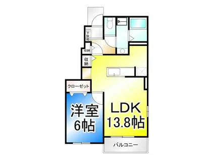 コッティ・ハーモニー(1LDK/1階)の間取り写真