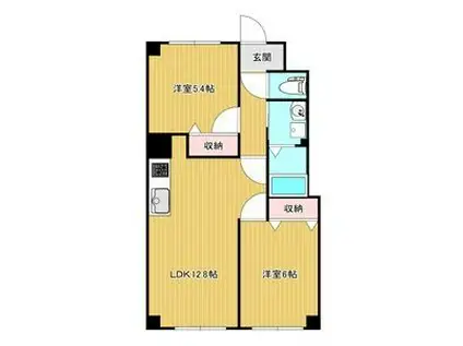 プロミネントAMA(2LDK/1階)の間取り写真