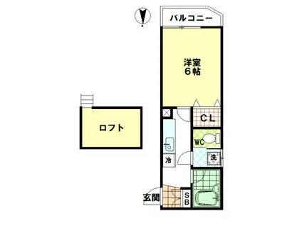 サニーハイツIII(1K/2階)の間取り写真