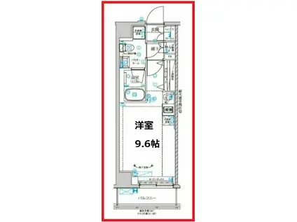 リルシア両国II(ワンルーム/6階)の間取り写真