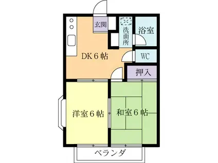 メゾン齊(2DK/2階)の間取り写真